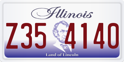 IL license plate Z354140