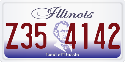 IL license plate Z354142