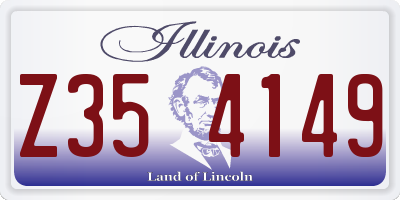 IL license plate Z354149