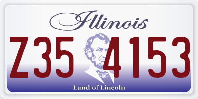 IL license plate Z354153
