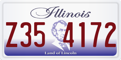 IL license plate Z354172