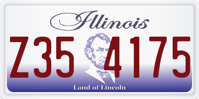 IL license plate Z354175