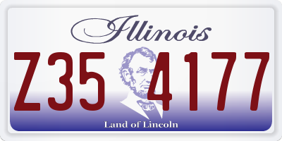 IL license plate Z354177