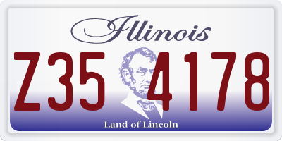 IL license plate Z354178