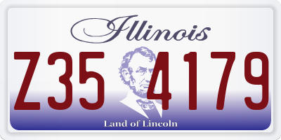 IL license plate Z354179