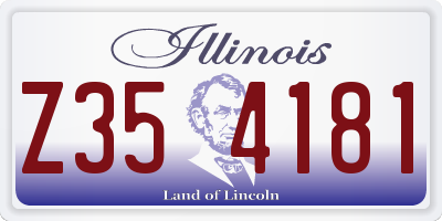 IL license plate Z354181