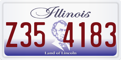 IL license plate Z354183