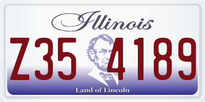 IL license plate Z354189