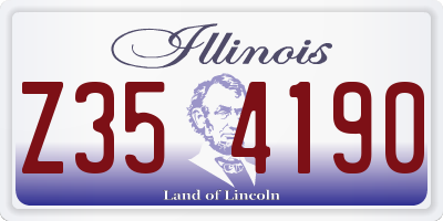 IL license plate Z354190