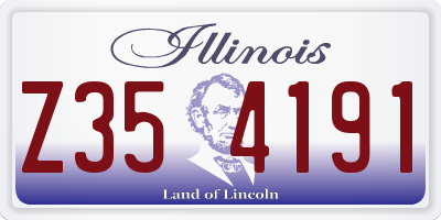 IL license plate Z354191