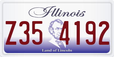 IL license plate Z354192