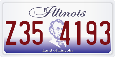 IL license plate Z354193