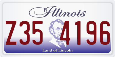 IL license plate Z354196