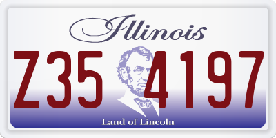 IL license plate Z354197