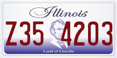IL license plate Z354203