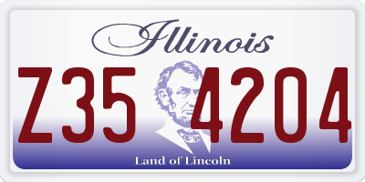 IL license plate Z354204