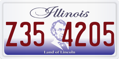 IL license plate Z354205