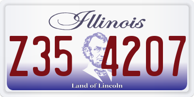 IL license plate Z354207