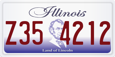 IL license plate Z354212