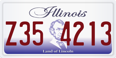 IL license plate Z354213