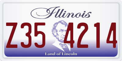 IL license plate Z354214