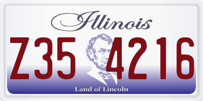 IL license plate Z354216