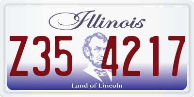 IL license plate Z354217