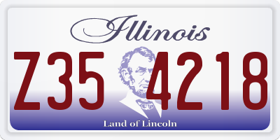 IL license plate Z354218