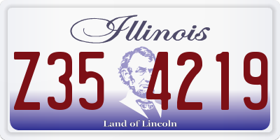 IL license plate Z354219
