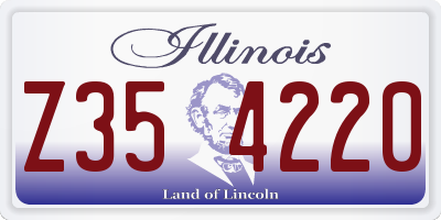 IL license plate Z354220