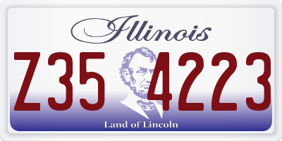 IL license plate Z354223