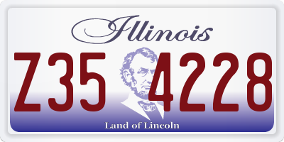 IL license plate Z354228