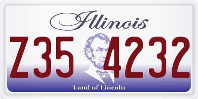 IL license plate Z354232