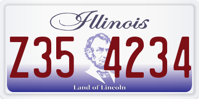 IL license plate Z354234