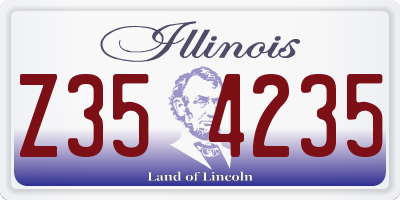 IL license plate Z354235