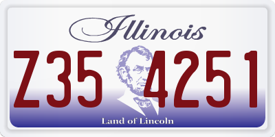 IL license plate Z354251
