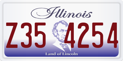 IL license plate Z354254