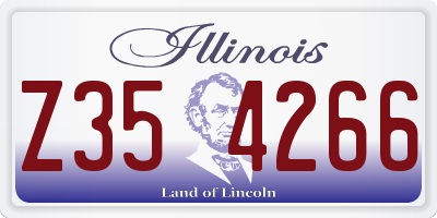 IL license plate Z354266