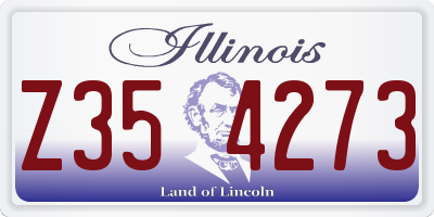 IL license plate Z354273