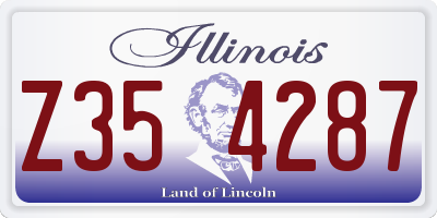 IL license plate Z354287