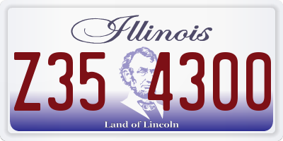 IL license plate Z354300