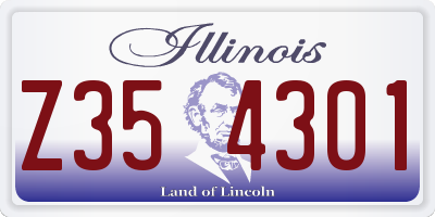 IL license plate Z354301
