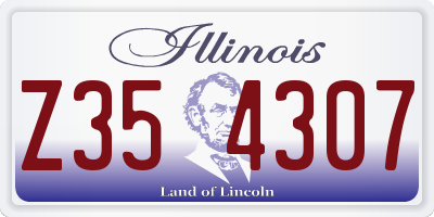 IL license plate Z354307
