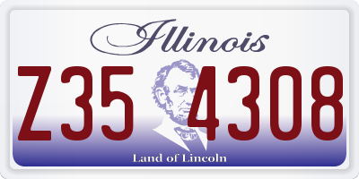IL license plate Z354308