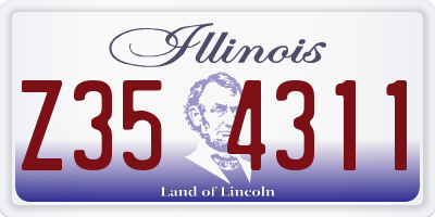 IL license plate Z354311