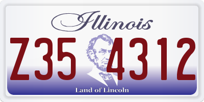 IL license plate Z354312