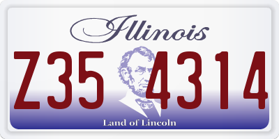 IL license plate Z354314