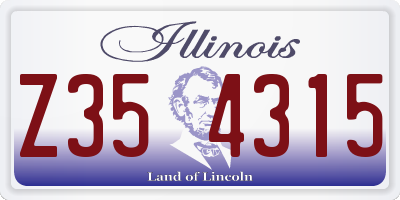 IL license plate Z354315