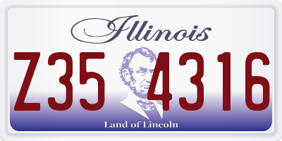 IL license plate Z354316