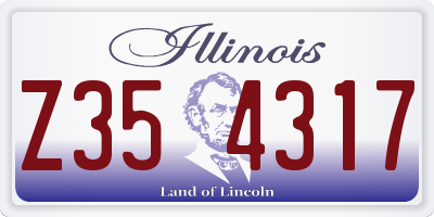 IL license plate Z354317